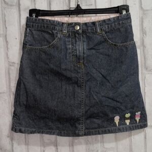 Gymboree blue jean skirt embroidered pictu…